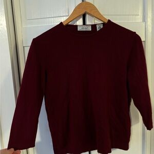 Vintage Burgundy Long Sleeve Wool Top